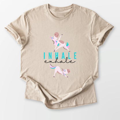 Inhale Exhale Unicorn Yogi Tee Sand T-Shirt