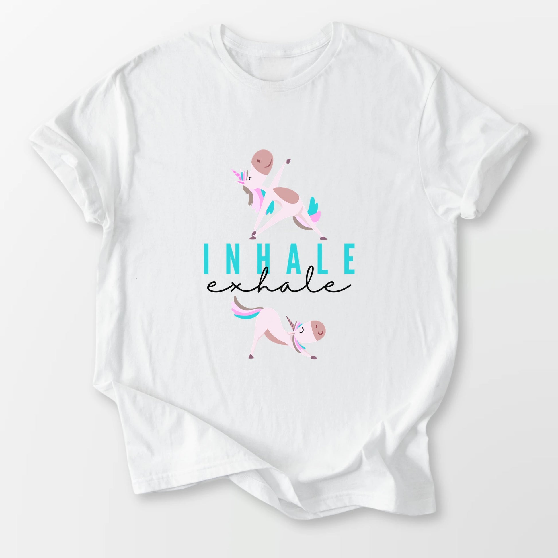 Inhale Exhale Unicorn Yogi Tee White T-Shirt