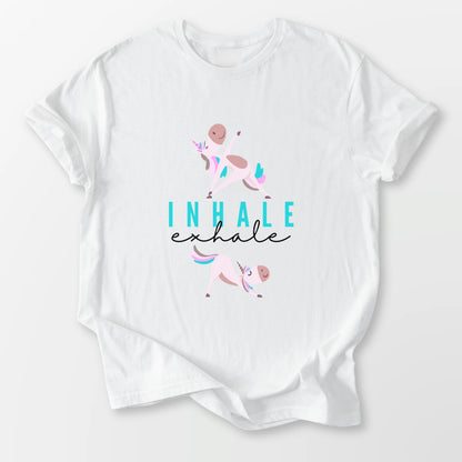 Inhale Exhale Unicorn Yogi Tee White T-Shirt