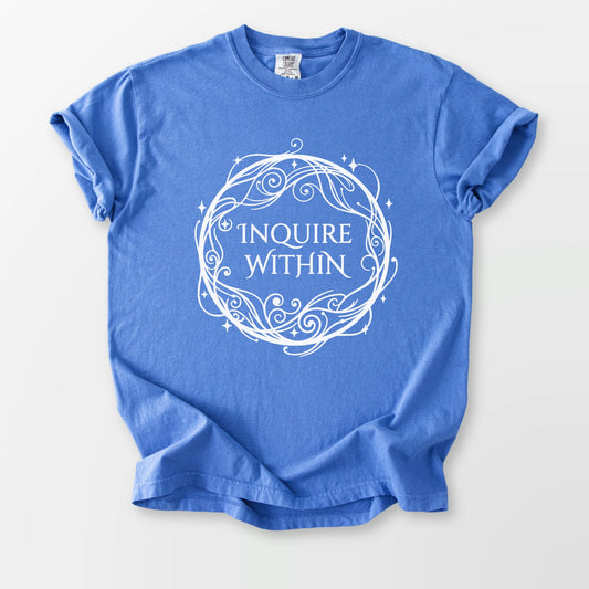 Inquire Within Comfort Tee Mystic Blue T-Shirt
