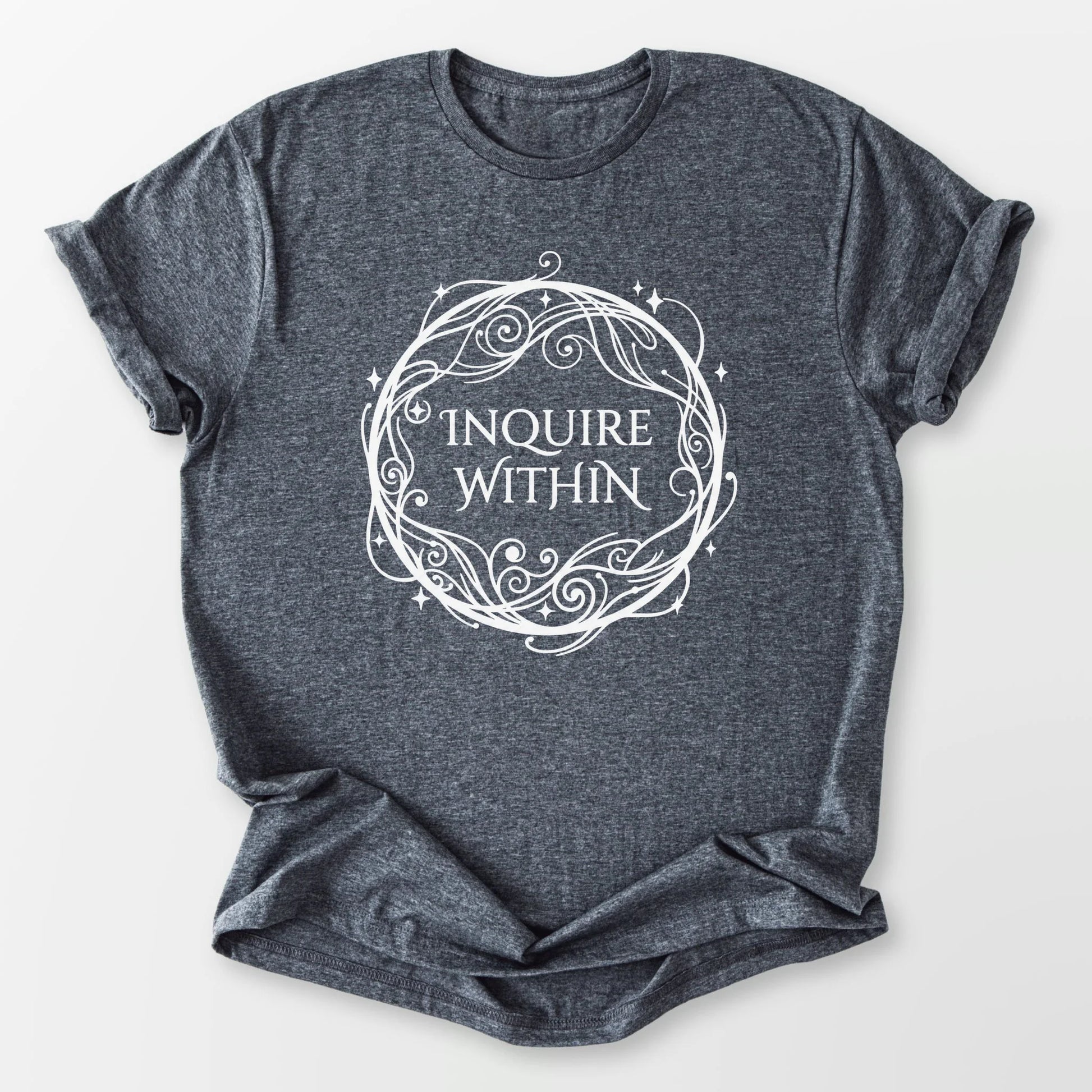Inquire Within Tee Dark Heather Grey T-Shirt