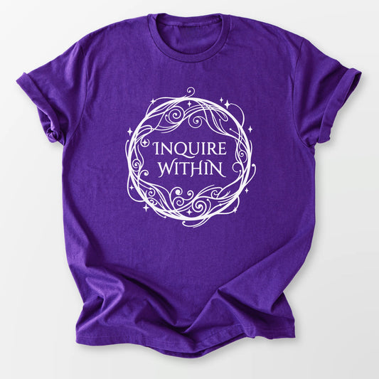 Inquire Within Tee Purple T-Shirt