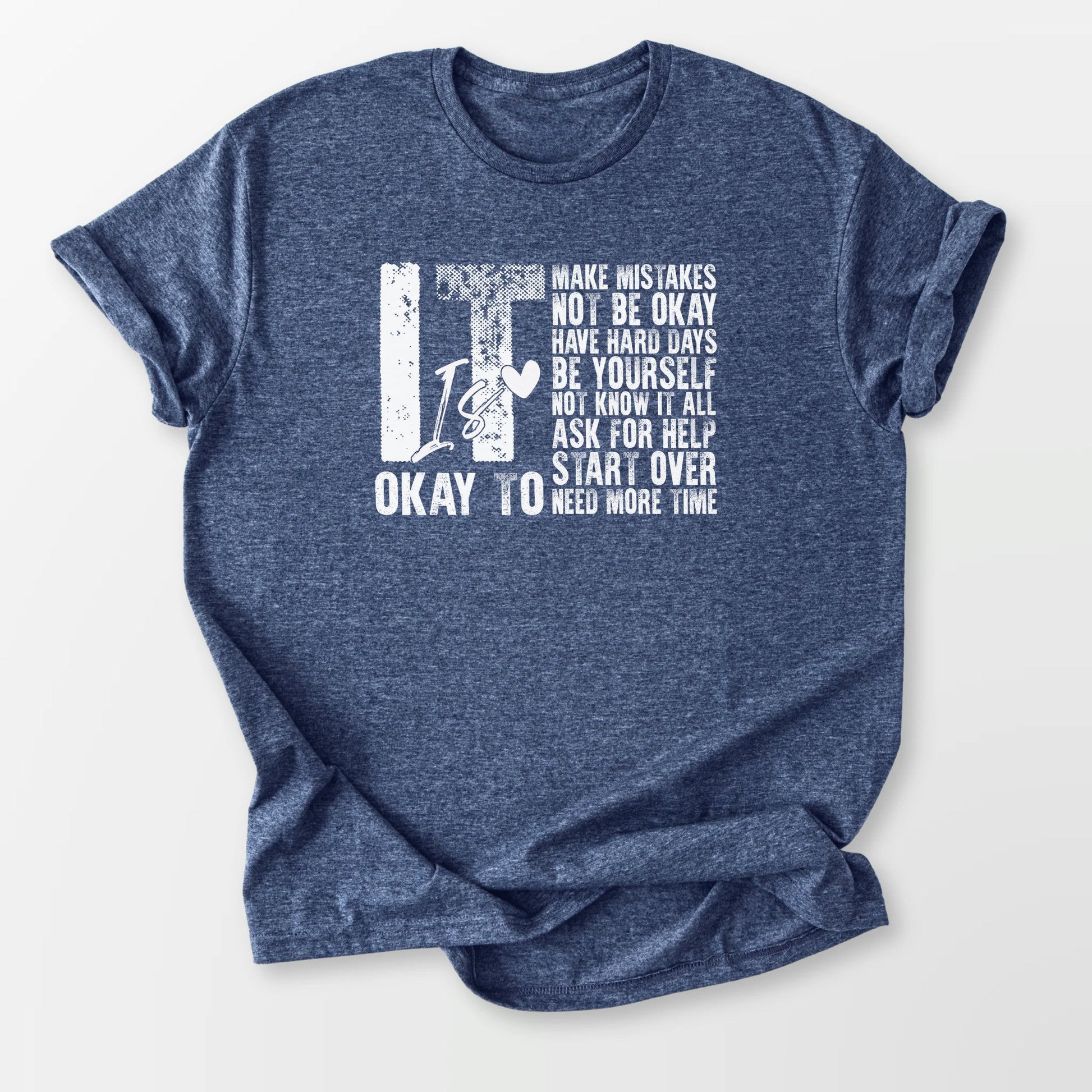 It is Okay Tee Heather Navy T-Shirt