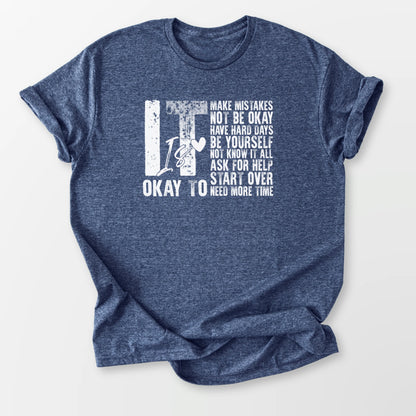 It is Okay Tee Heather Navy T-Shirt