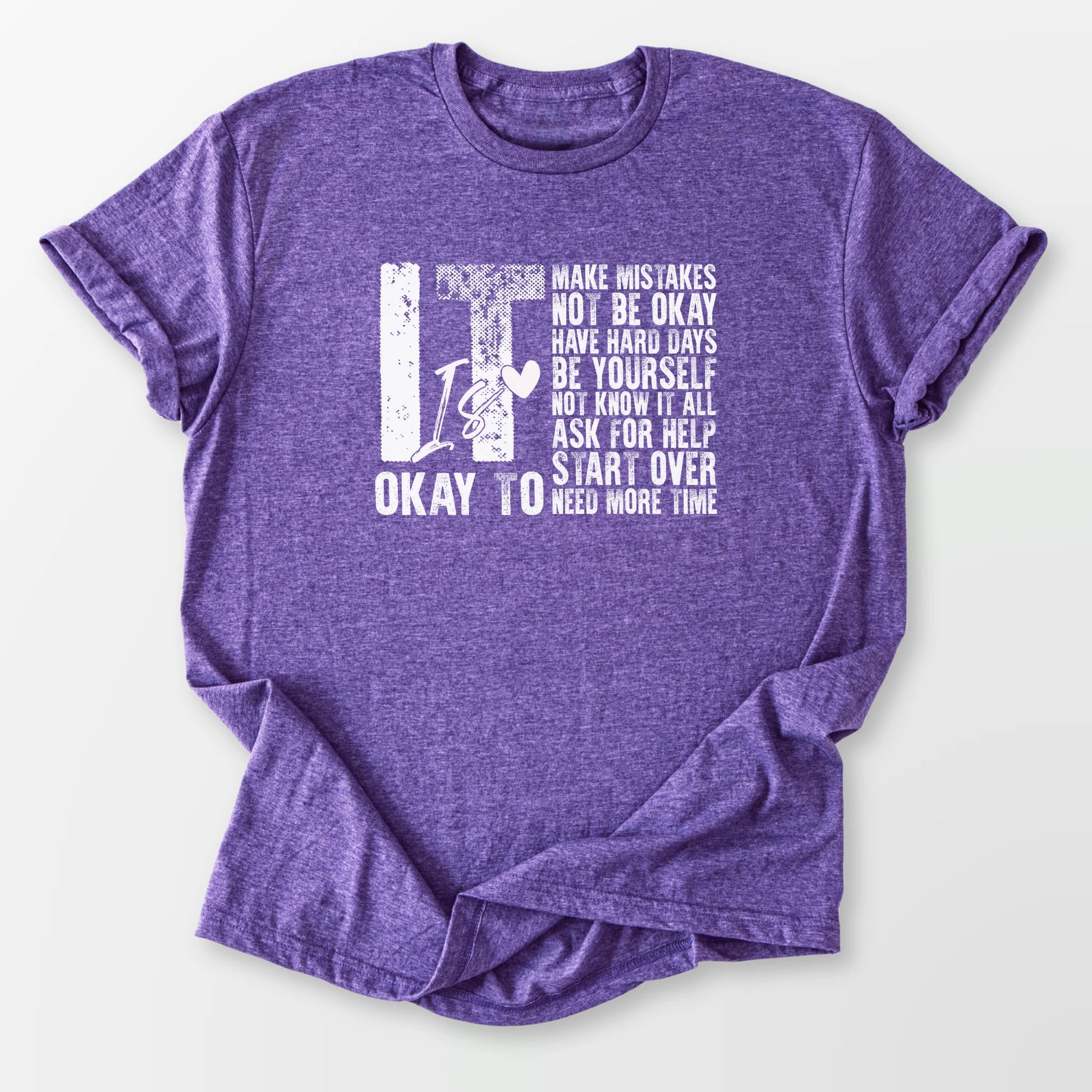 It is Okay Tee Heather Purple T-Shirt
