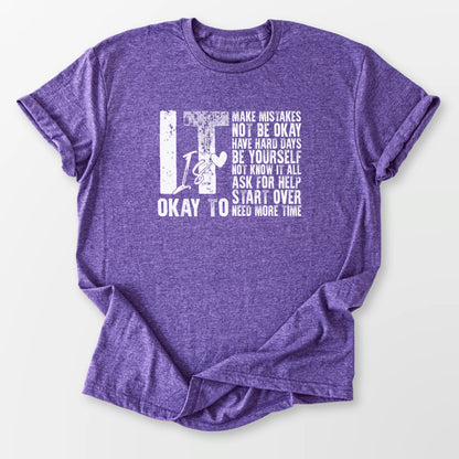 It is Okay Tee Heather Purple T-Shirt