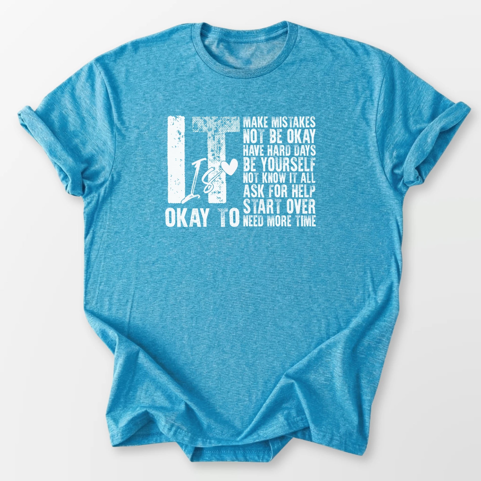 It is Okay Tee Heather Sapphire T-Shirt