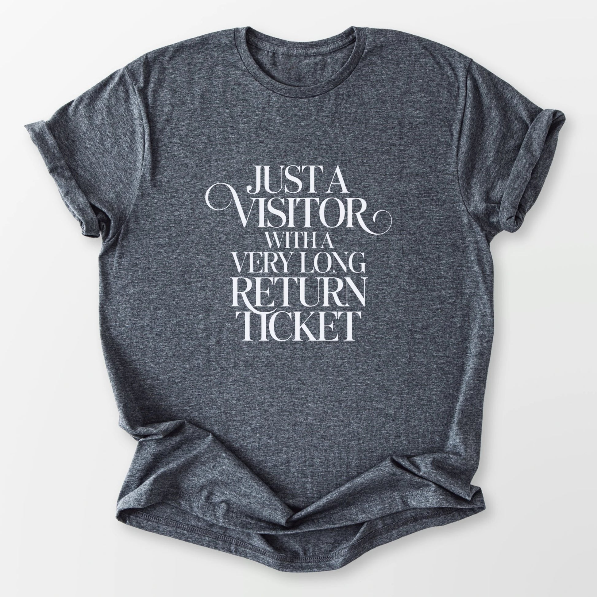 Just a Visitor Tee Dark Heather Grey T-Shirt