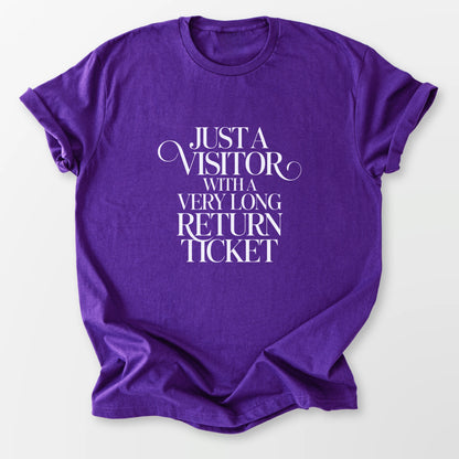 Just a Visitor Tee Purple T-Shirt