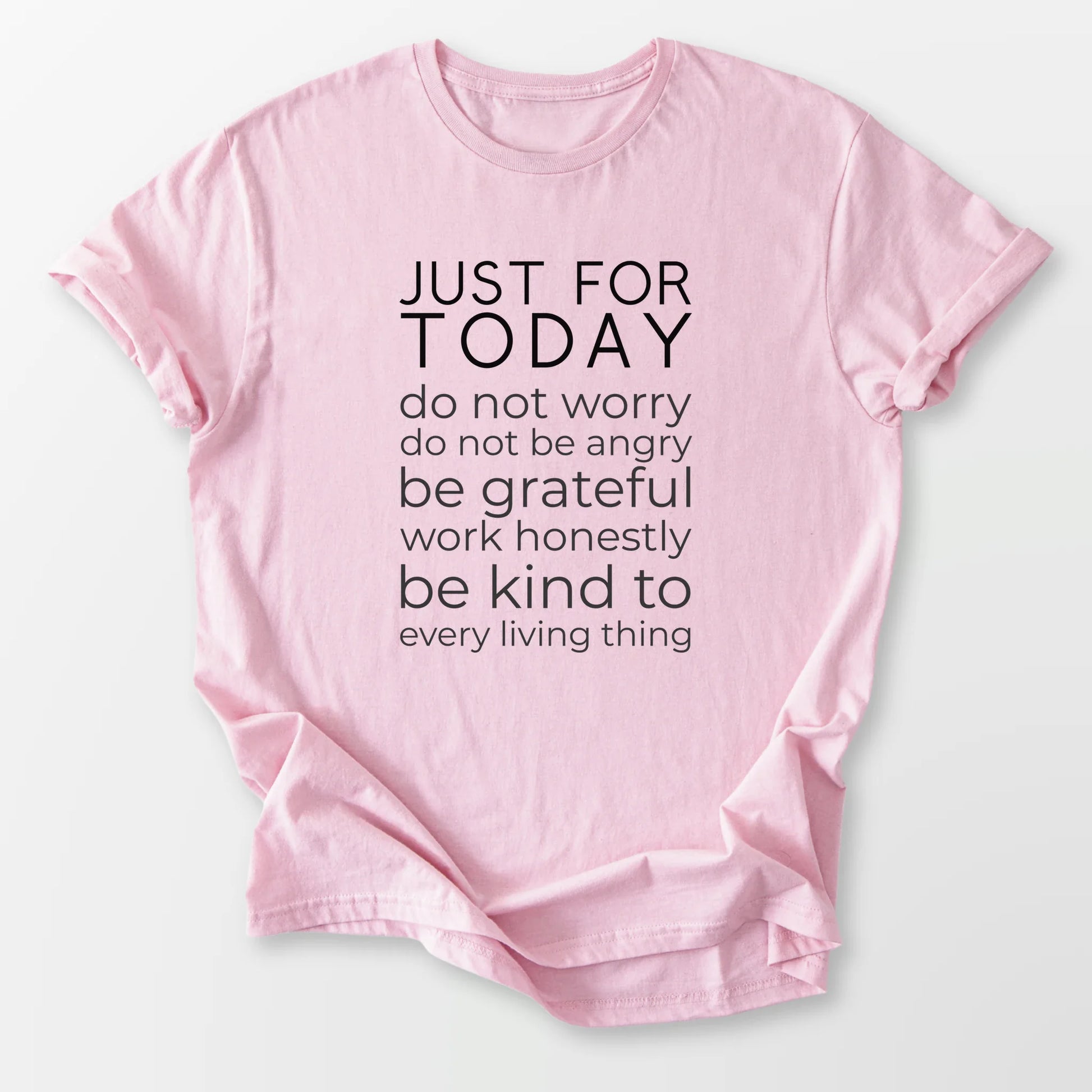 Just for Today Be Kind Tee Light Pink T-Shirt