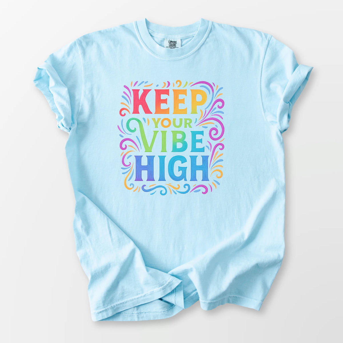 Keep Your Vibe High Comfort Tee Chambray T-Shirt