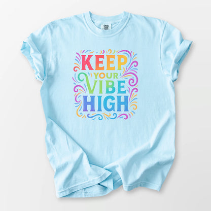 Keep Your Vibe High Comfort Tee Chambray T-Shirt