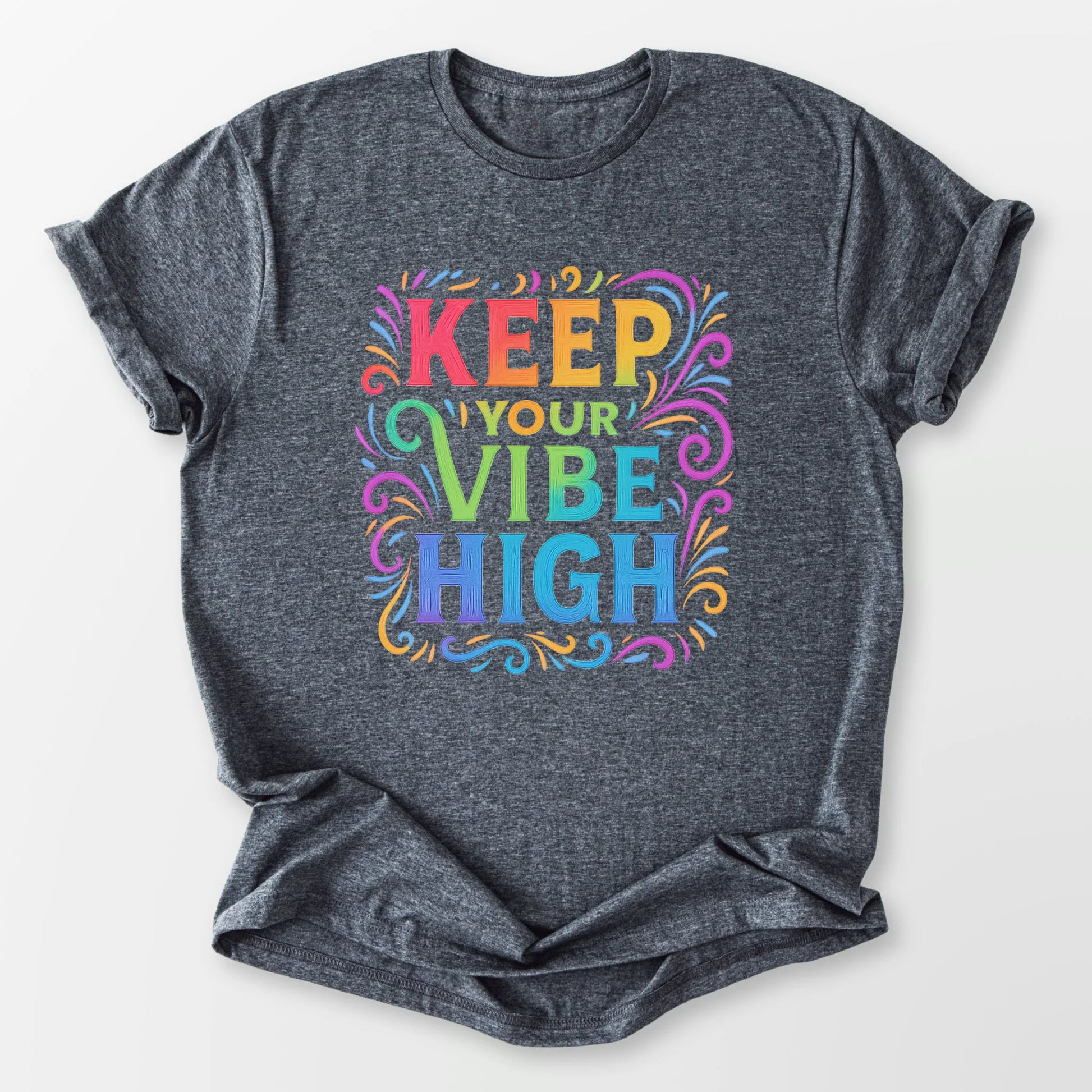 Keep Your Vibe High Tee Dark Heather Grey T-Shirt
