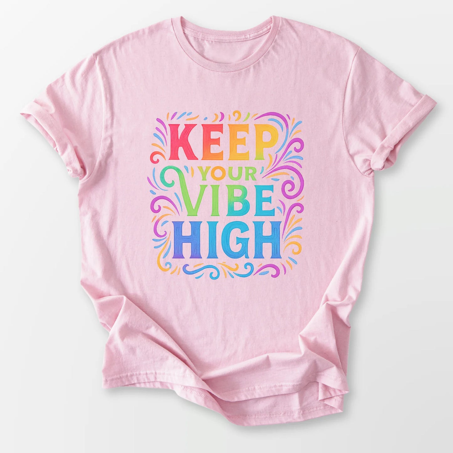 Keep Your Vibe High Tee Light Pink T-Shirt