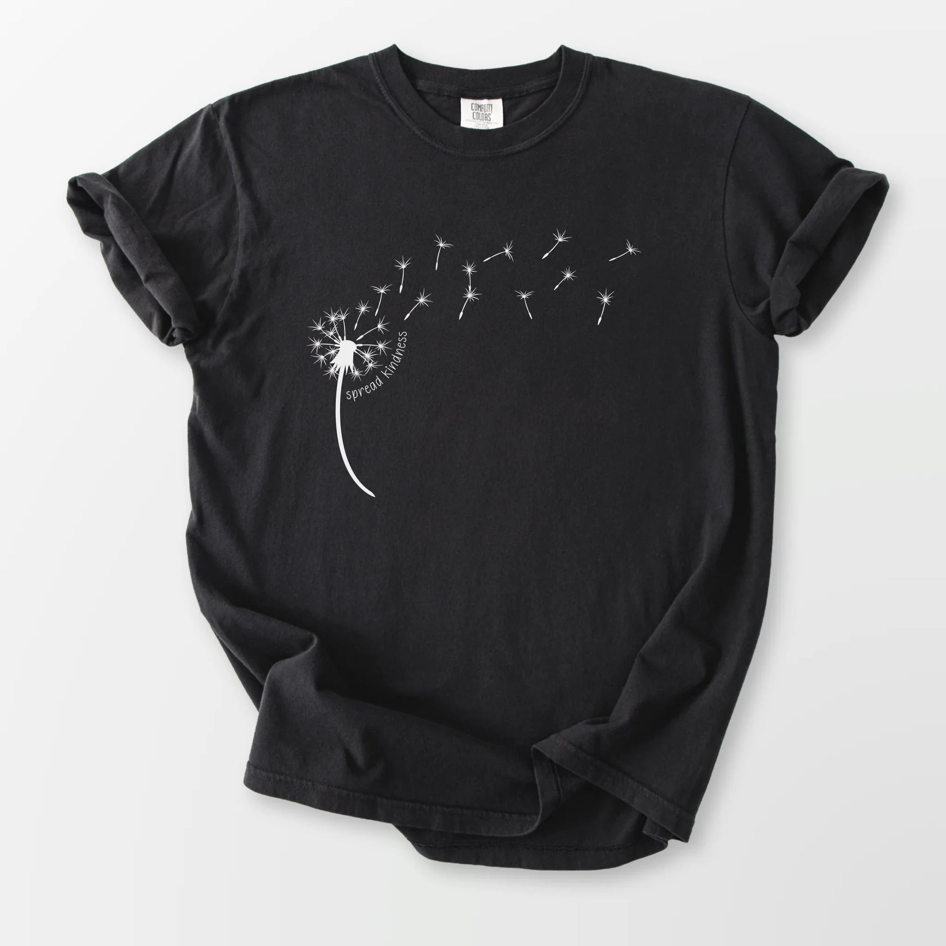 Kindness Dandelion Comfort Tee Black T-Shirt