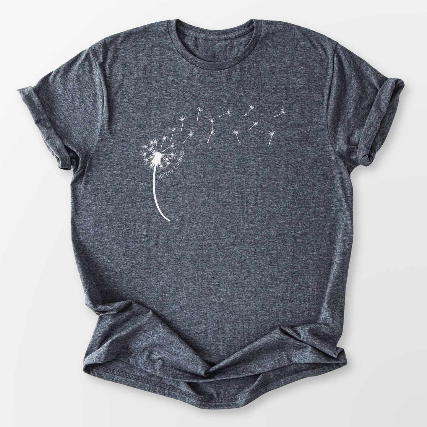 Kindness Dandelion Tee Dark Heather Grey T-Shirt