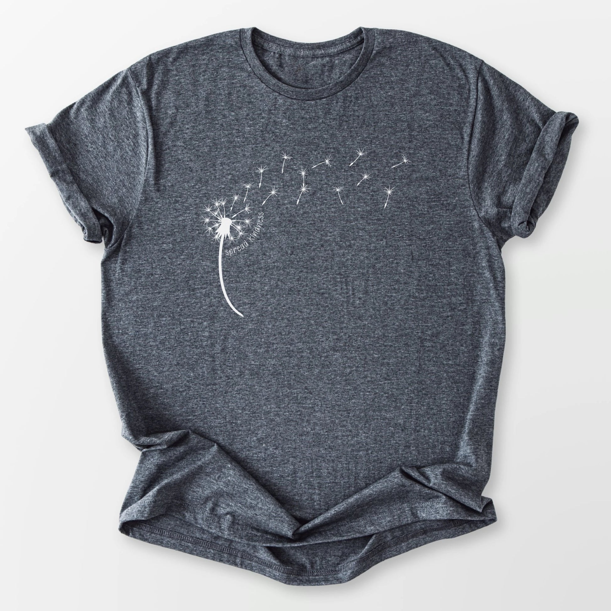 Kindness Dandelion Tee Dark Heather Grey T-Shirt
