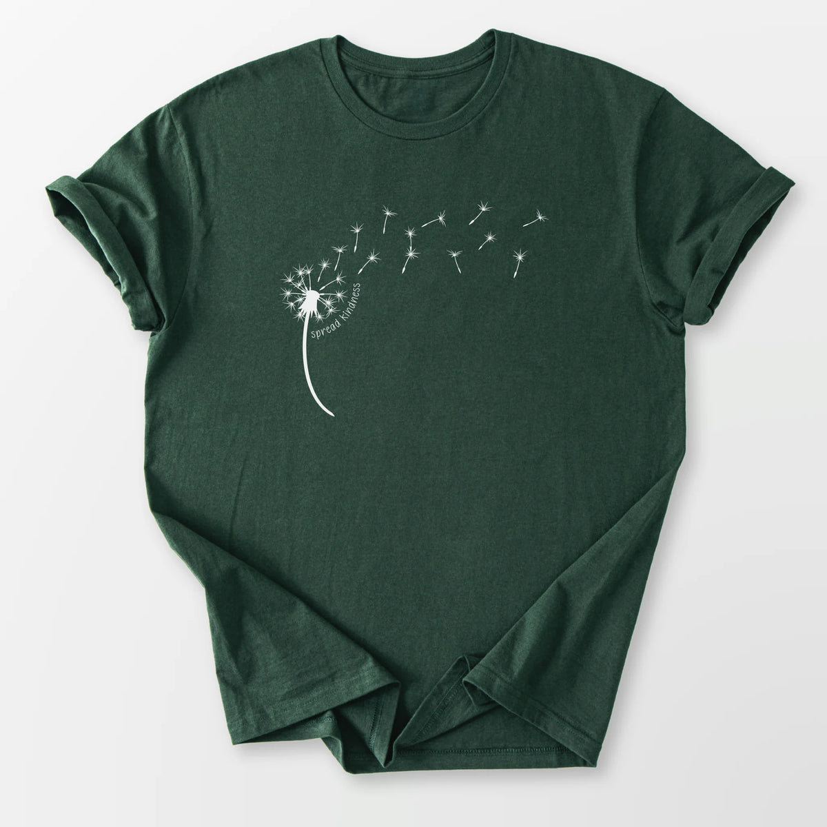 Kindness Dandelion Tee Forest Green T-Shirt