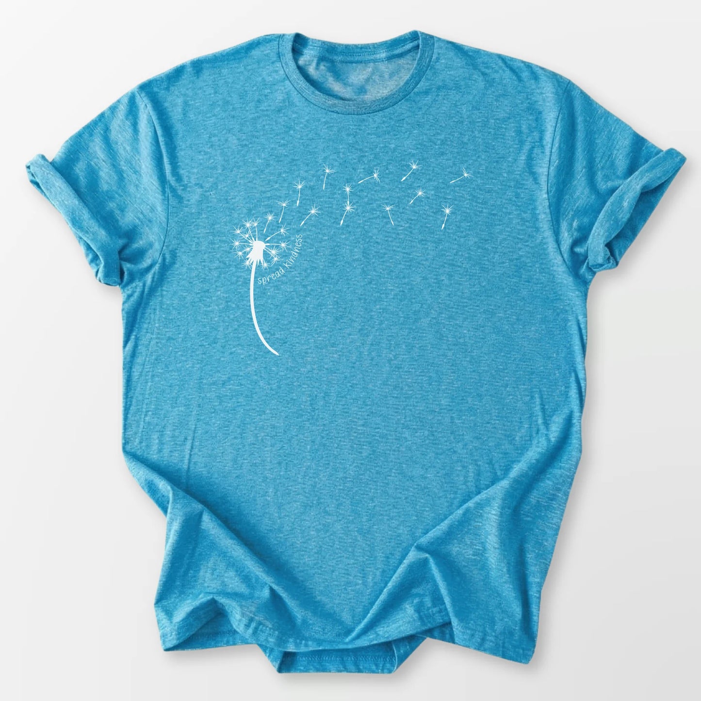 Kindness Dandelion Tee Heather Sapphire T-Shirt