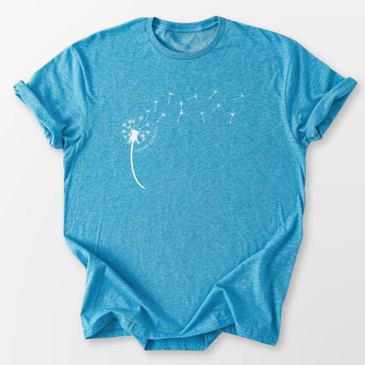 Kindness Dandelion Tee Heather Sapphire T-Shirt