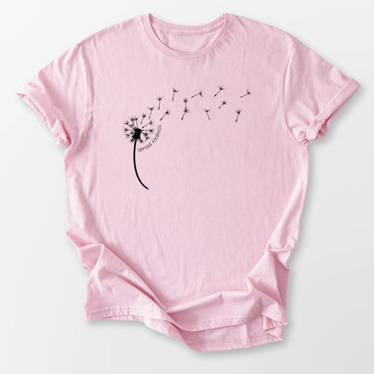 Kindness Dandelion Tee Light Pink T-Shirt
