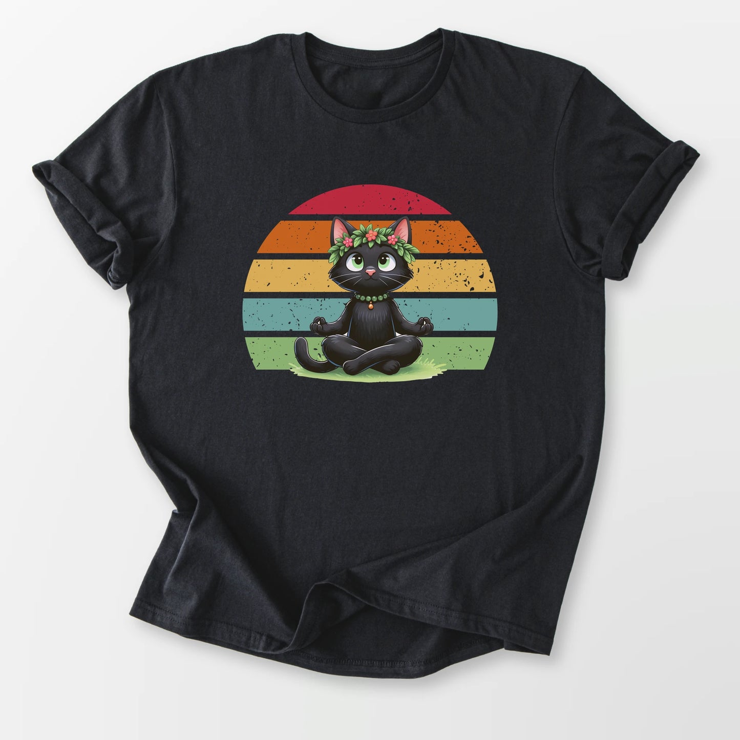 Kitty Sukhasana Tee Black T-Shirt