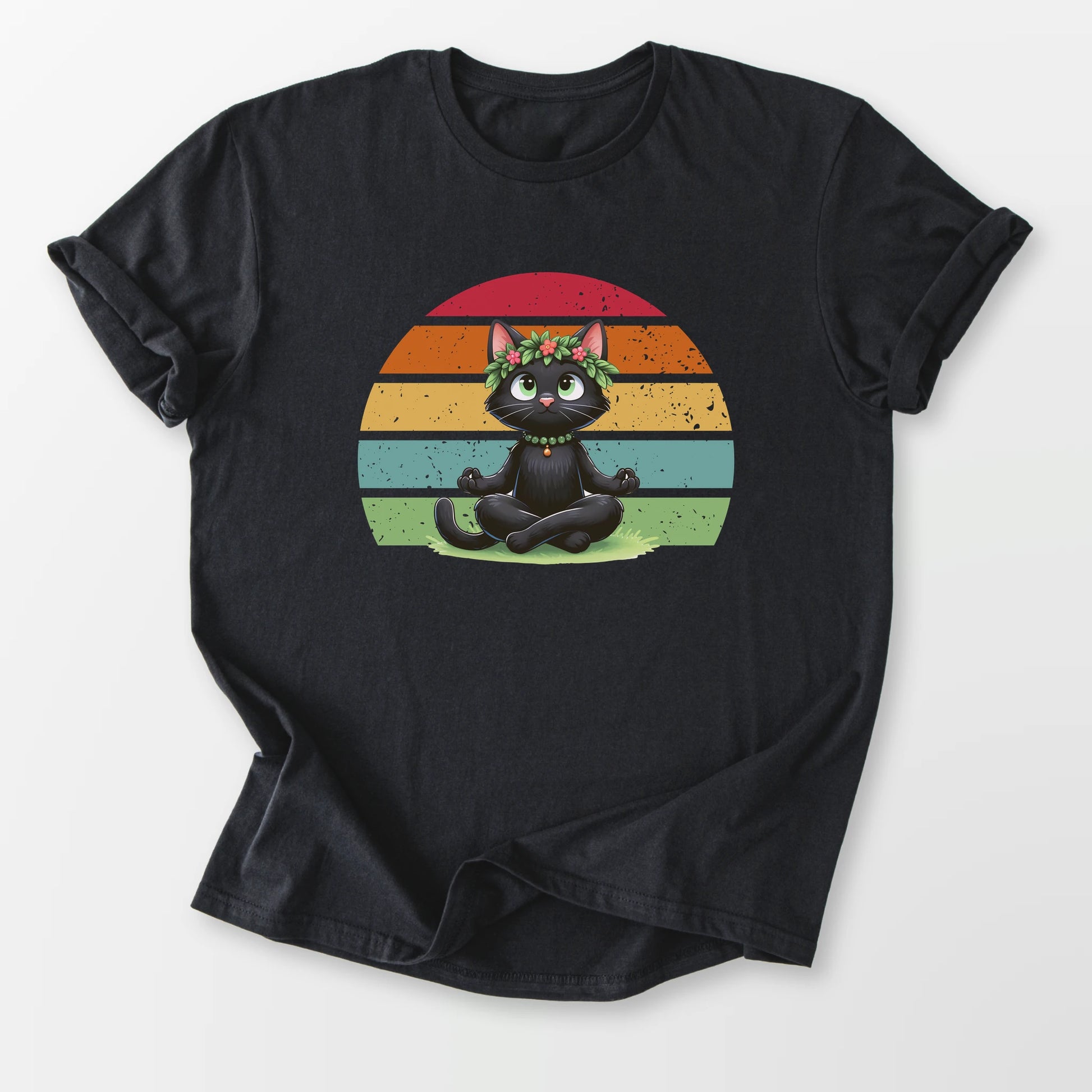 Kitty Sukhasana Tee Black T-Shirt
