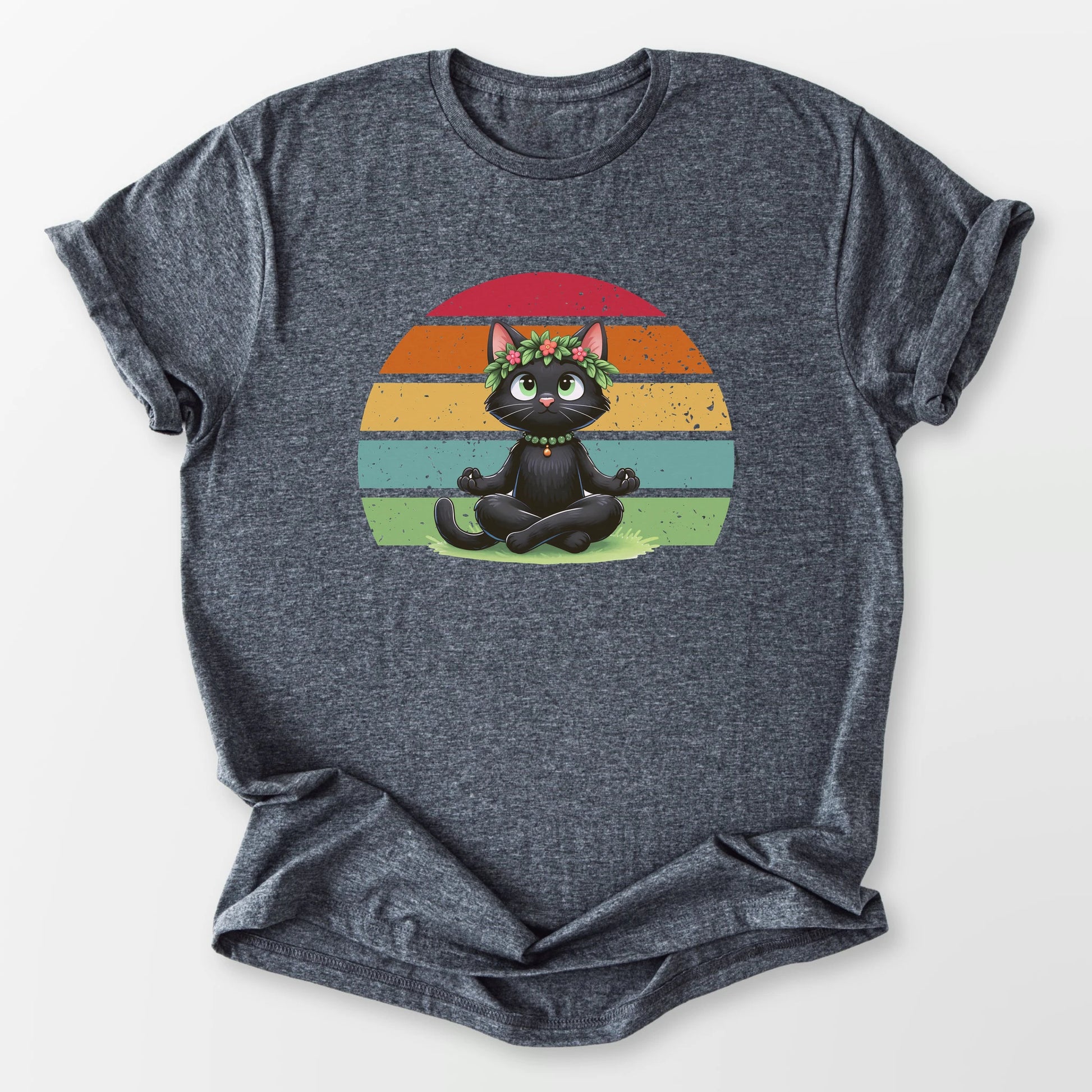 Kitty Sukhasana Tee Dark Heather Grey T-Shirt