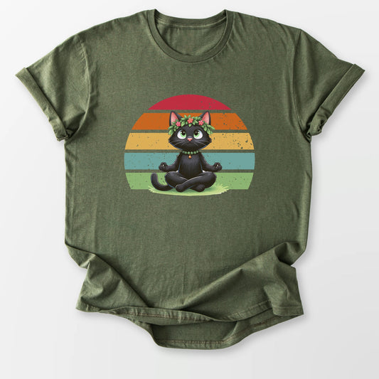 Kitty Sukhasana Tee Military Green T-Shirt