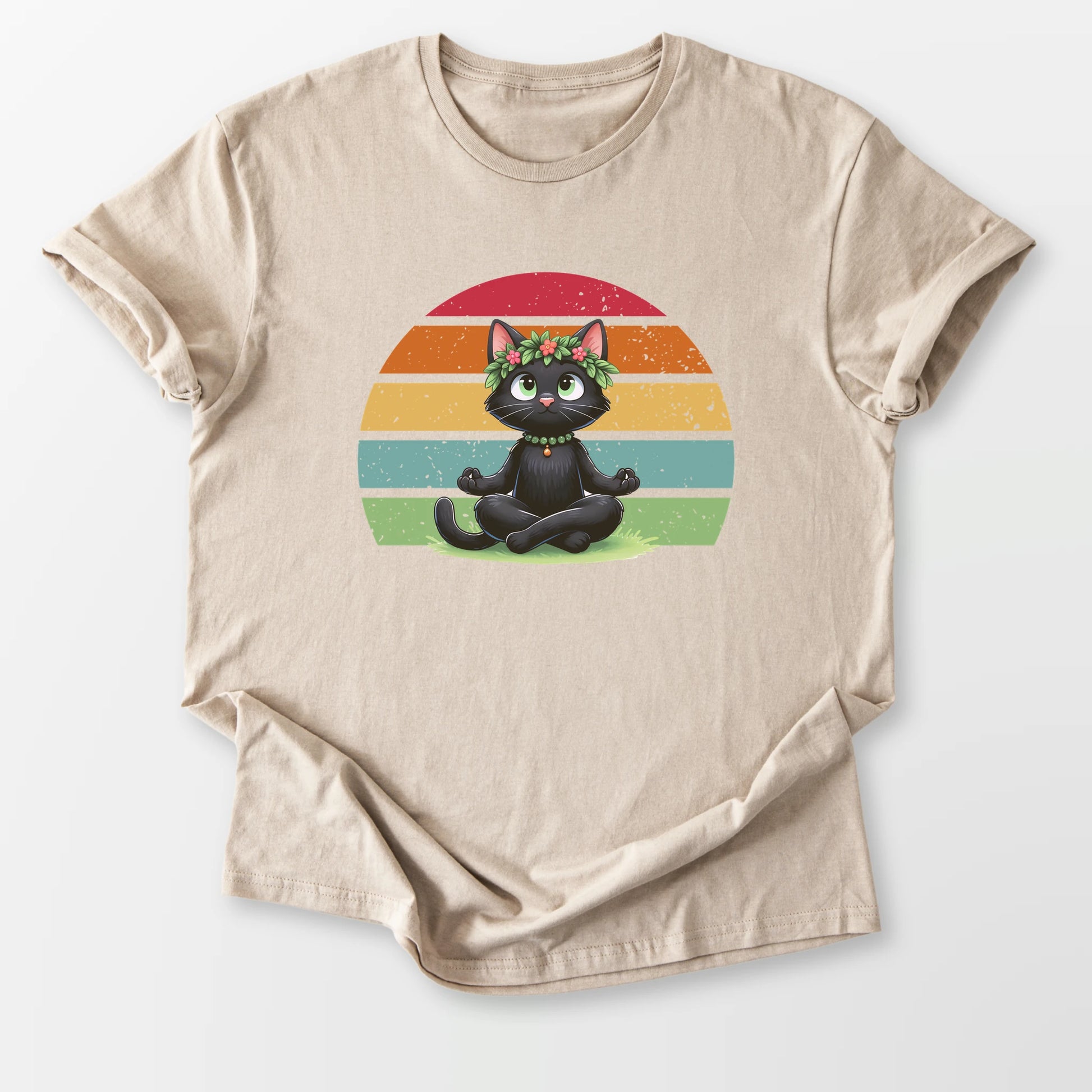 Kitty Sukhasana Tee Sand T-Shirt