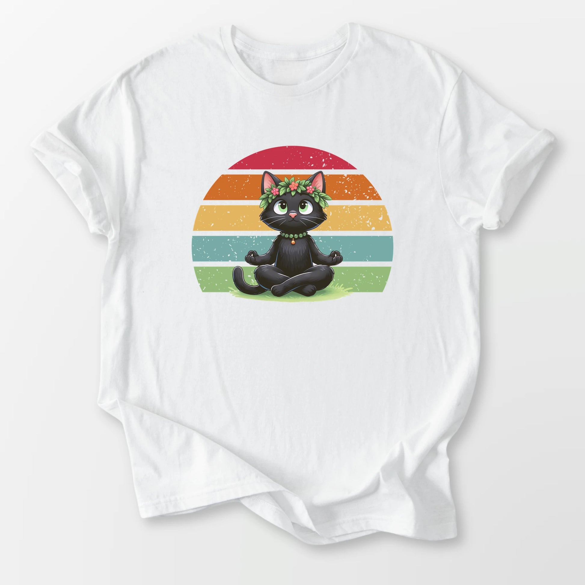 Kitty Sukhasana Tee White T-Shirt