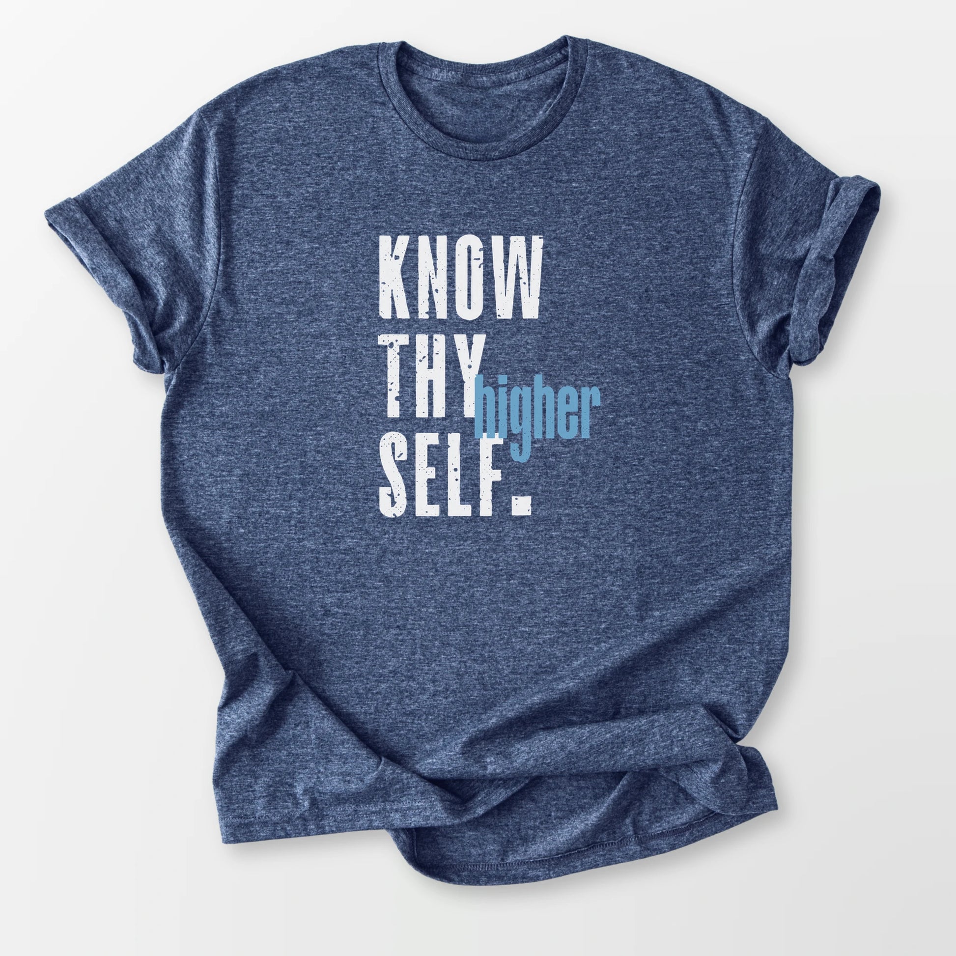 Know Thy Higher Self Tee Heather Navy T-Shirt