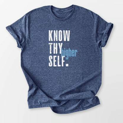 Know Thy Higher Self Tee Heather Navy T-Shirt
