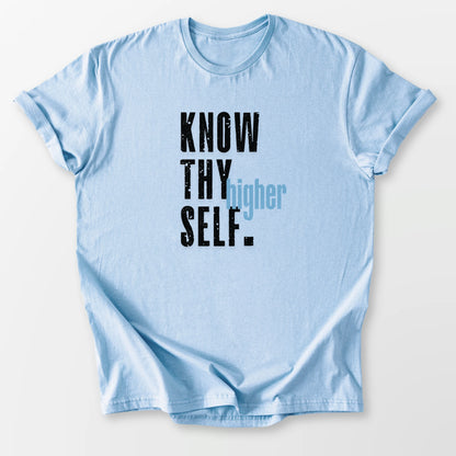 Know Thy Higher Self Tee Light Blue T-Shirt