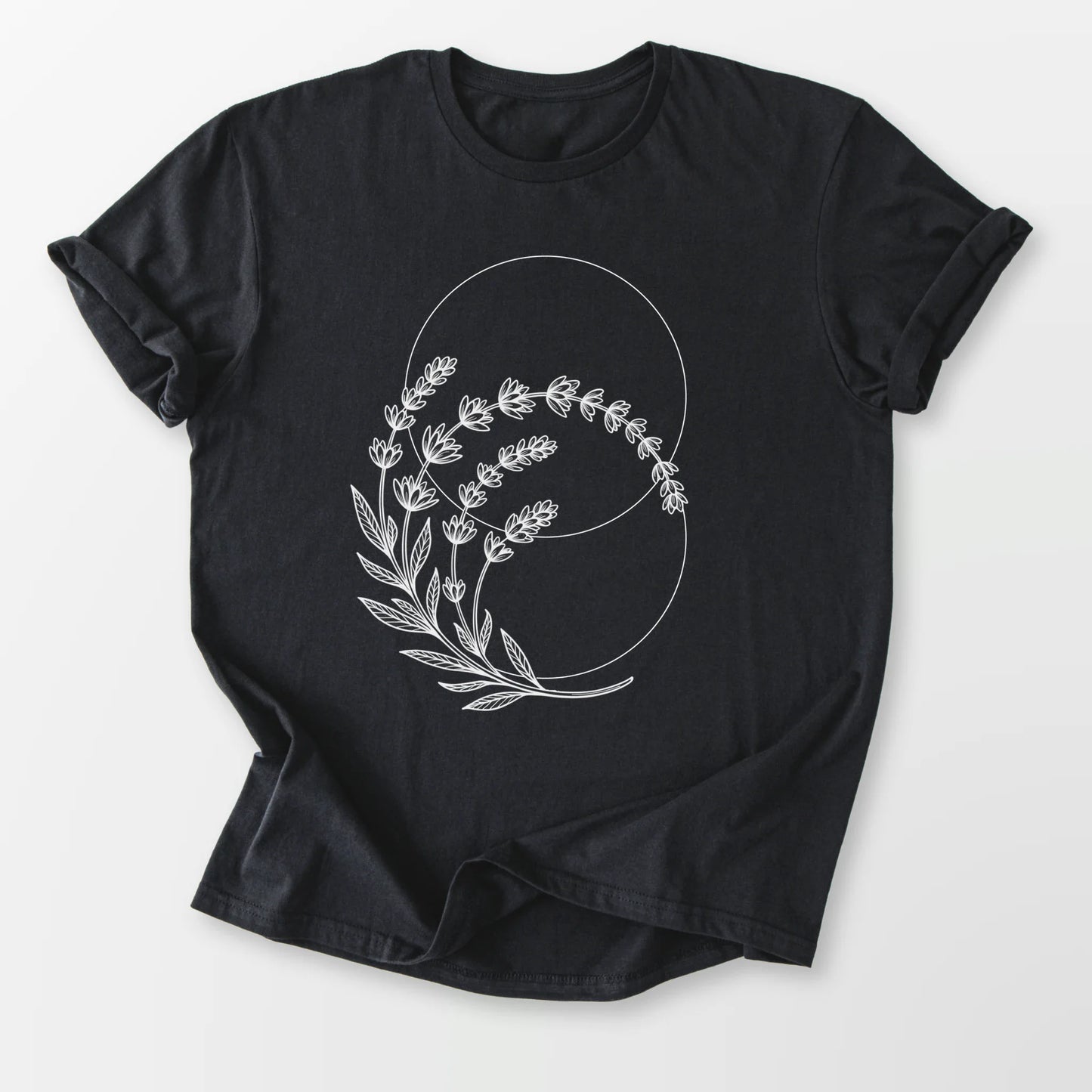 Lavender Harmony Tee Black T-Shirt