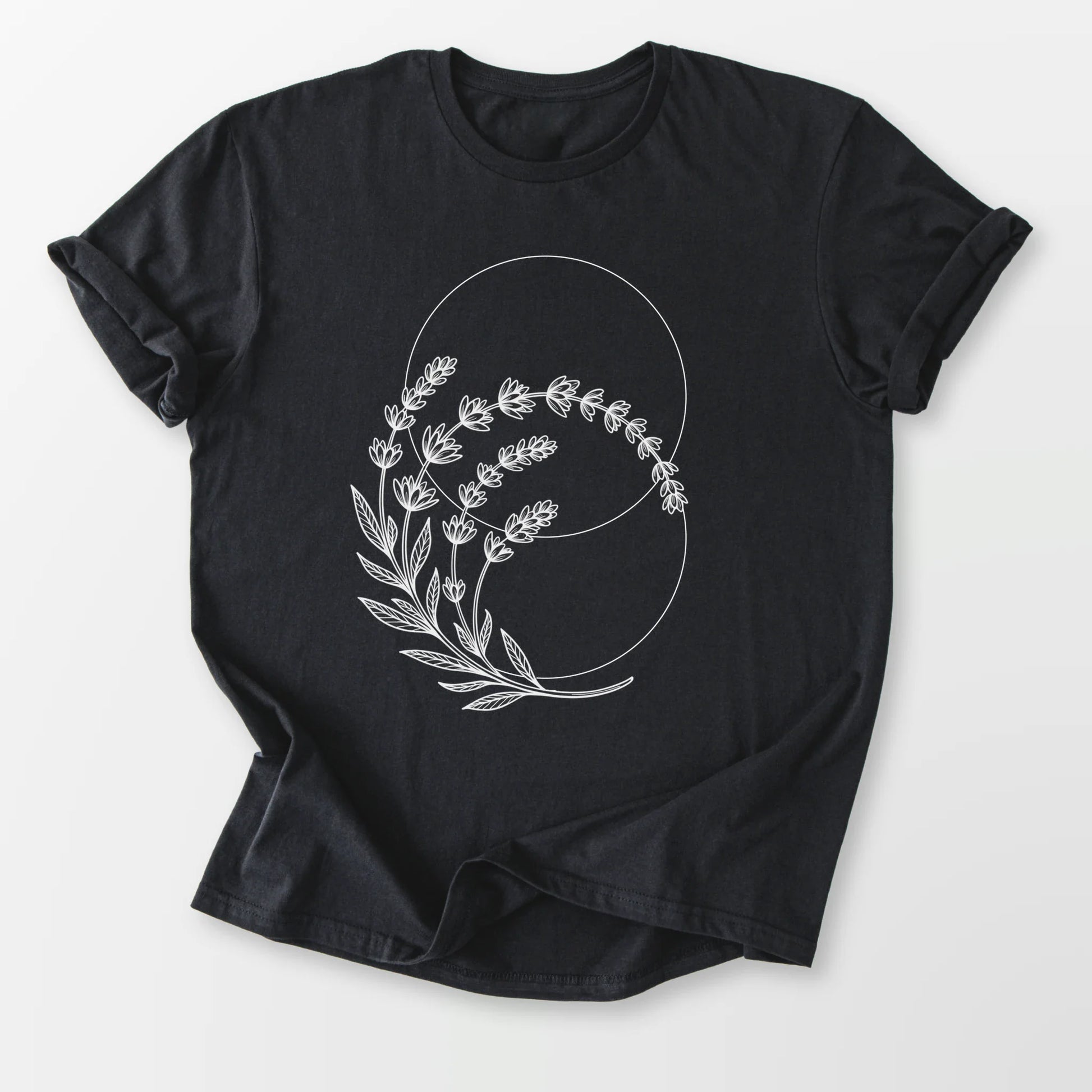 Lavender Harmony Tee Black T-Shirt