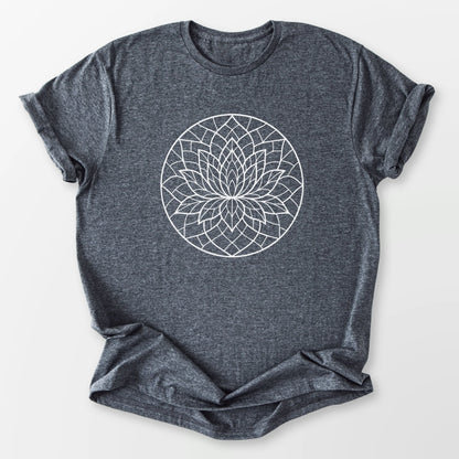 Layered Lotus Tee Dark Heather Grey T-Shirt