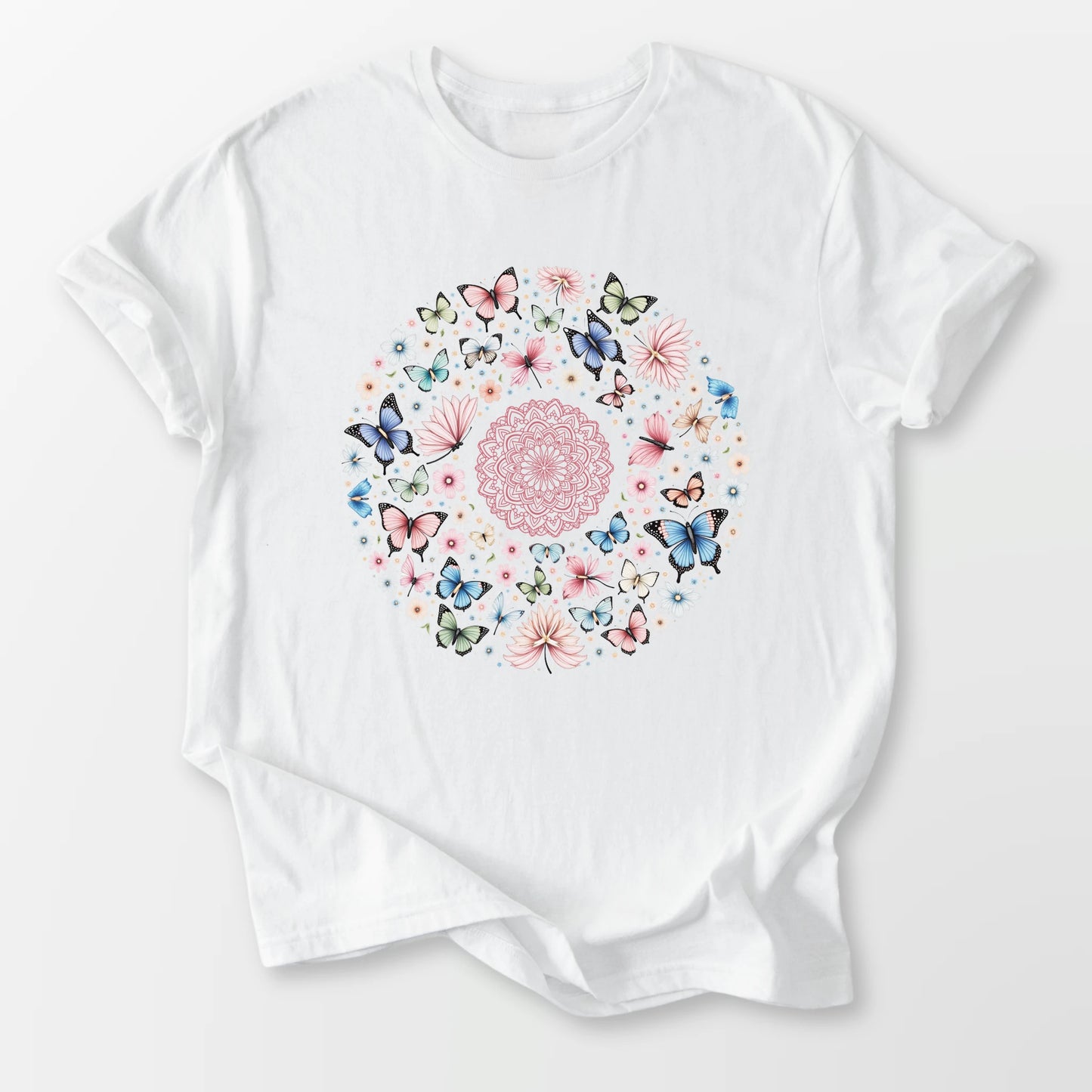 Light Butterfly Mandala Tee White T-Shirt