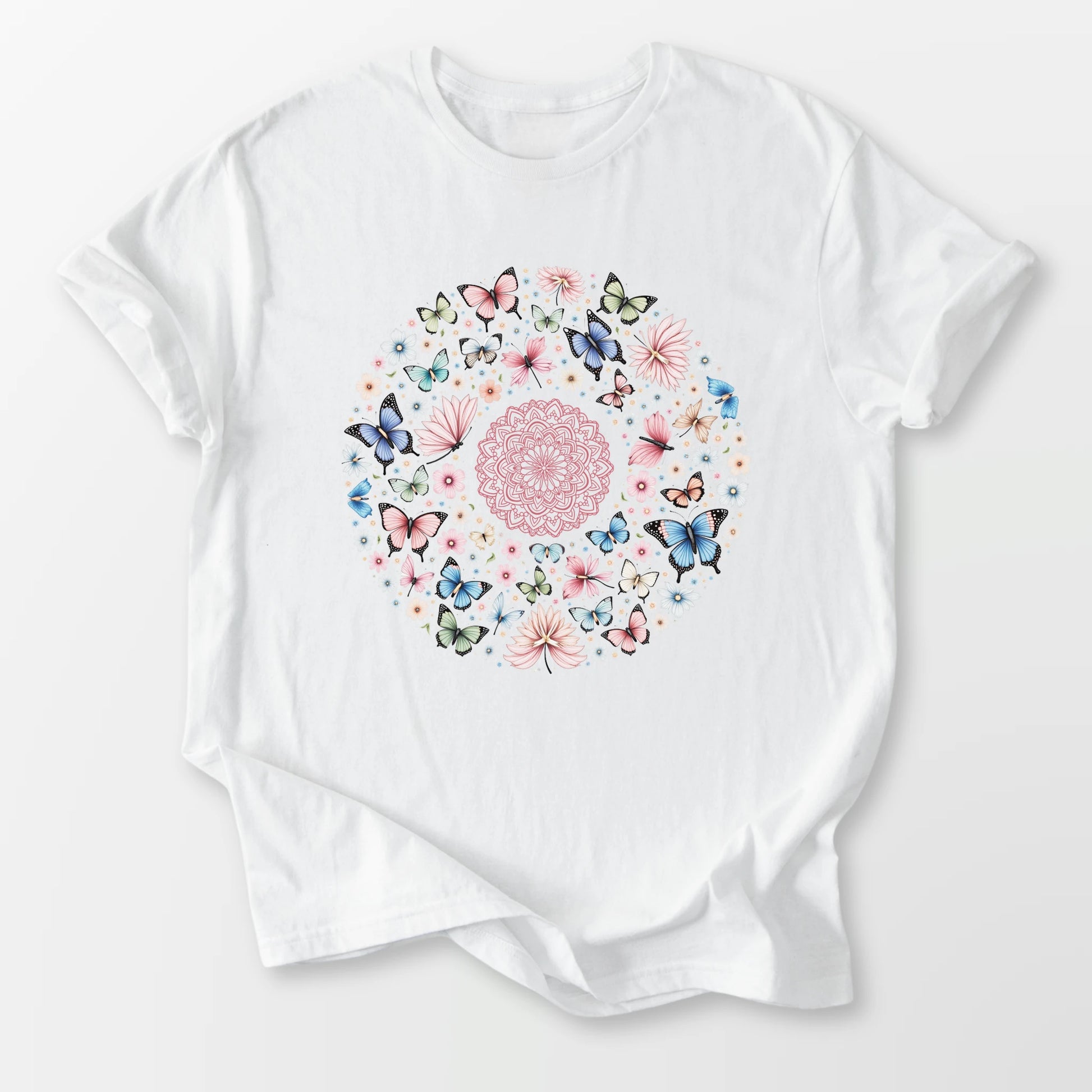 Light Butterfly Mandala Tee White T-Shirt