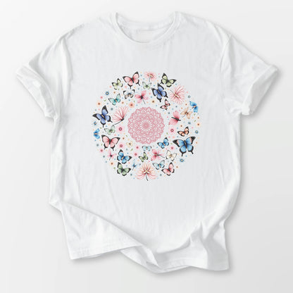 Light Butterfly Mandala Tee White T-Shirt