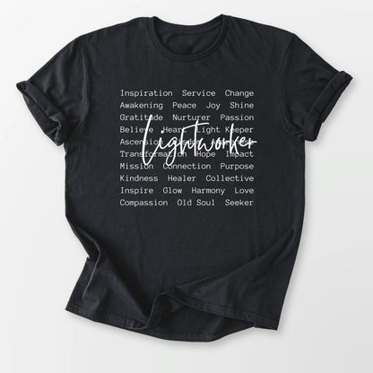 Words of a Lightworker Tee Black T-Shirt