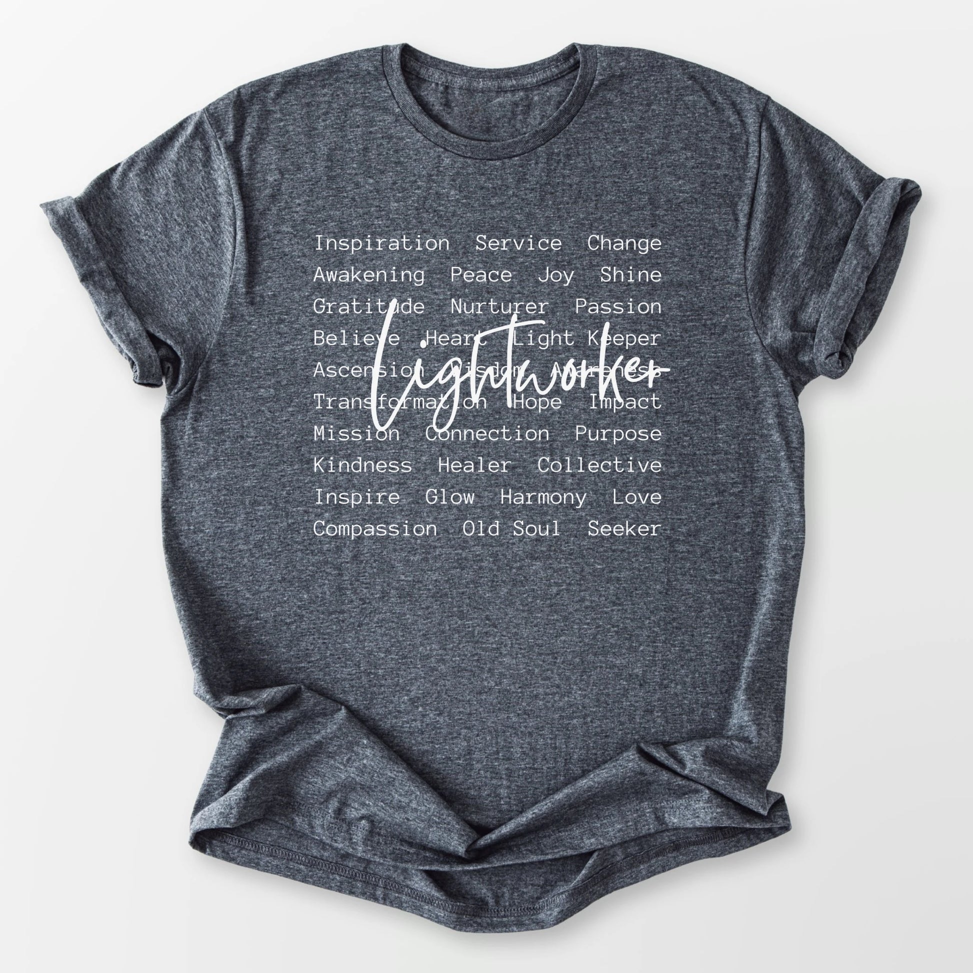 Words of a Lightworker Tee Dark Heather Grey T-Shirt