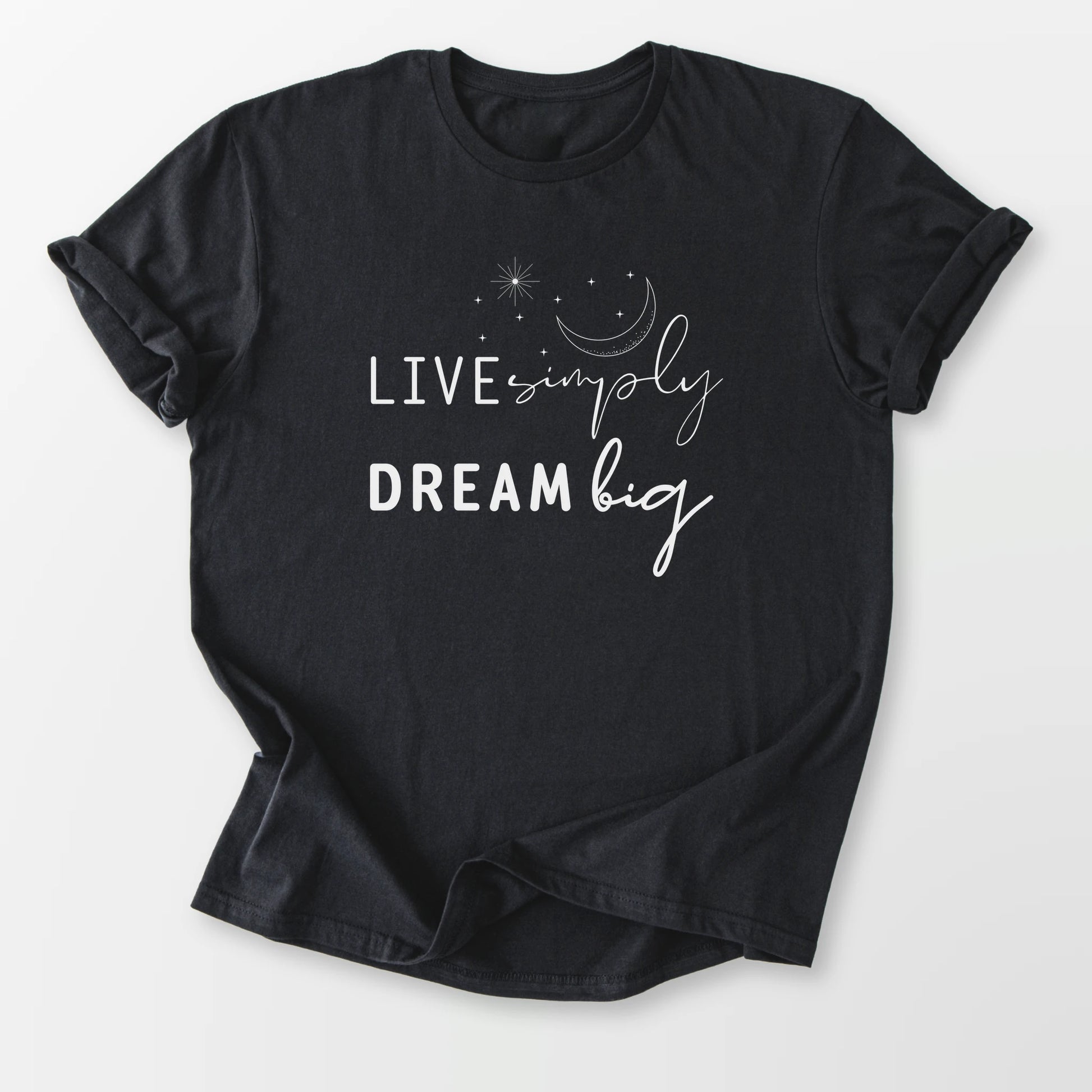 Live Simply Dream Big Tee Black T-Shirt
