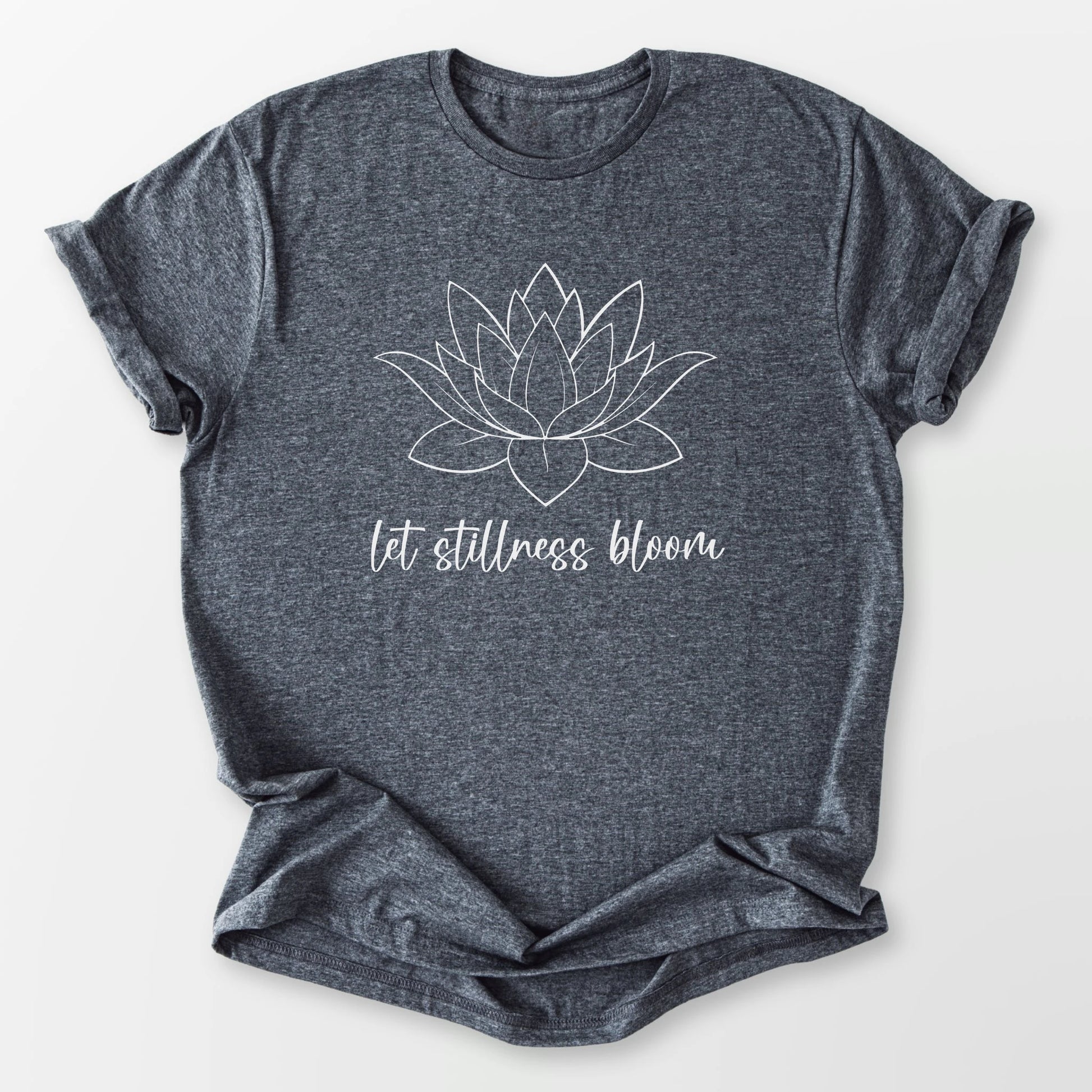 Lotus in Bloom Tee Dark Heather Grey T-Shirt