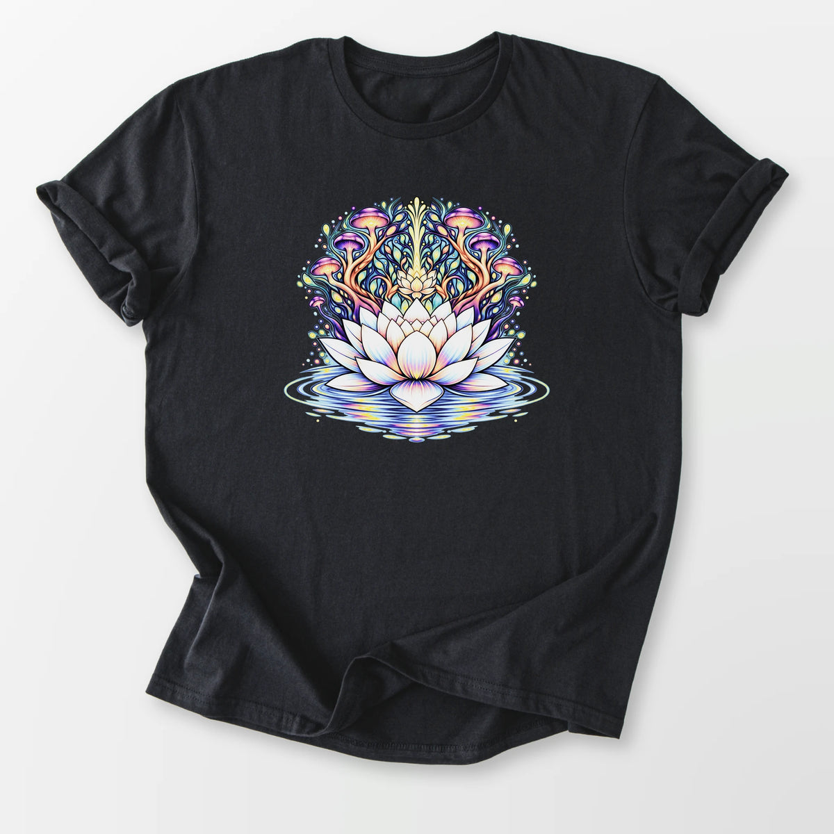 Lotus Mushrooms Tee Black T-Shirt