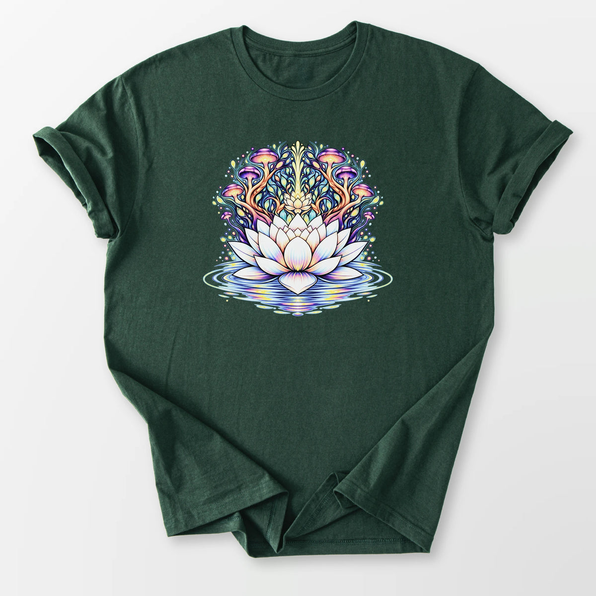 Lotus Mushrooms Tee Forest Green T-Shirt