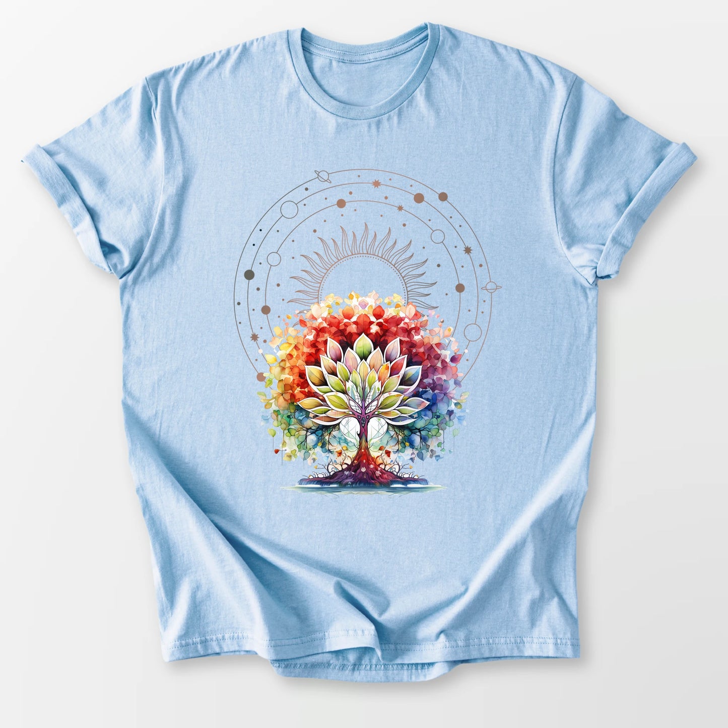 Lotus Tree of Life Tee Light Blue T-Shirt