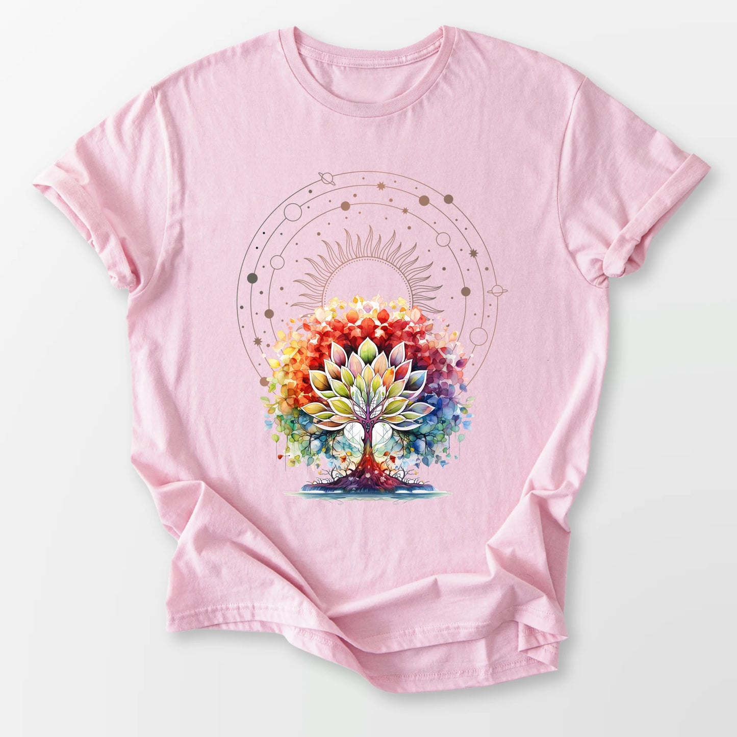 Lotus Tree of Life Tee Light Pink T-Shirt