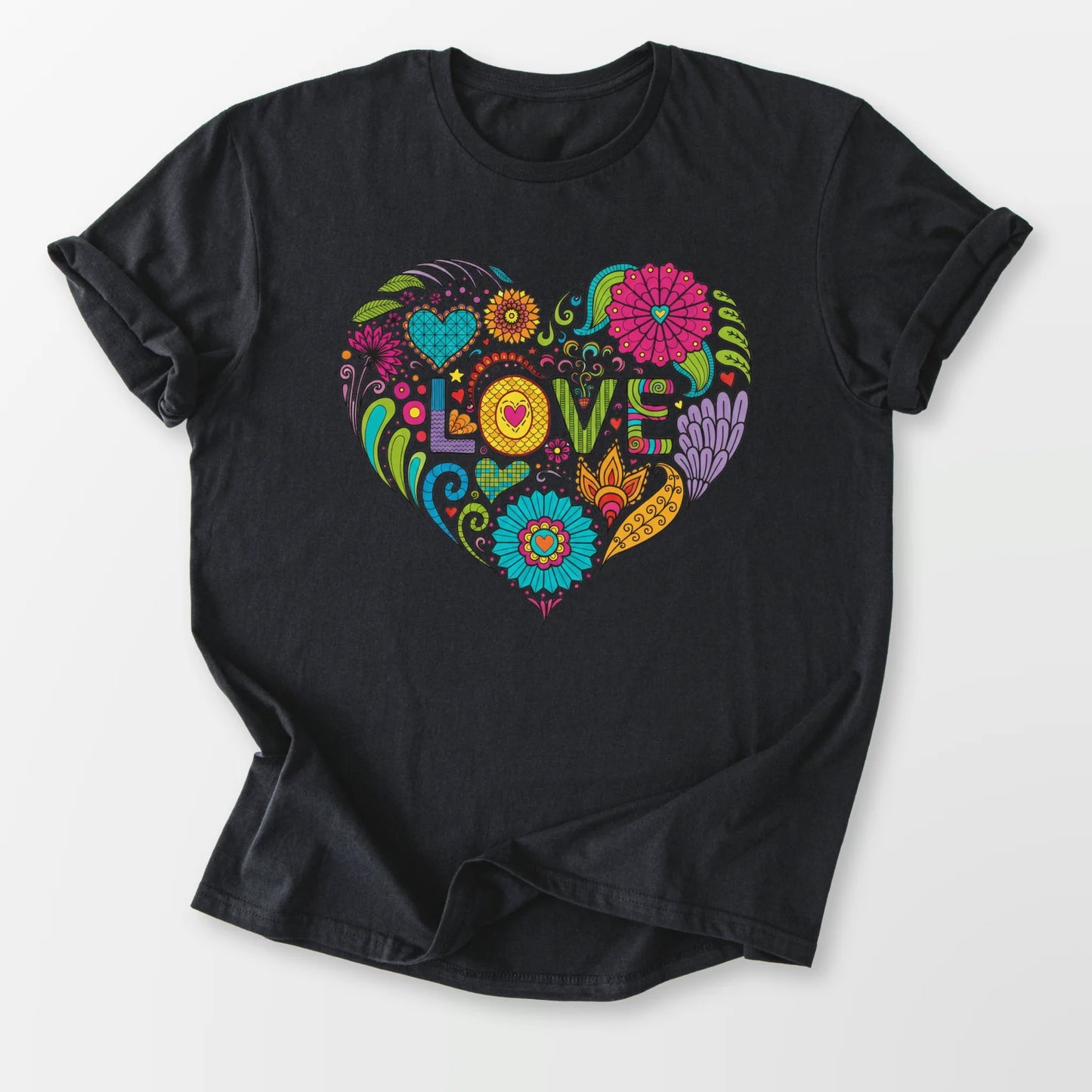 Love in Full Color Tee Black T-Shirt