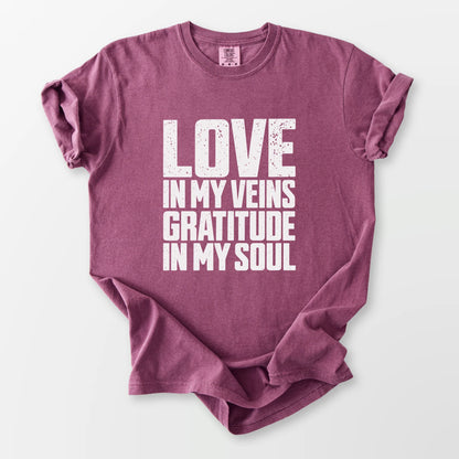 Love In My Veins Comfort Tee Berry T-Shirt